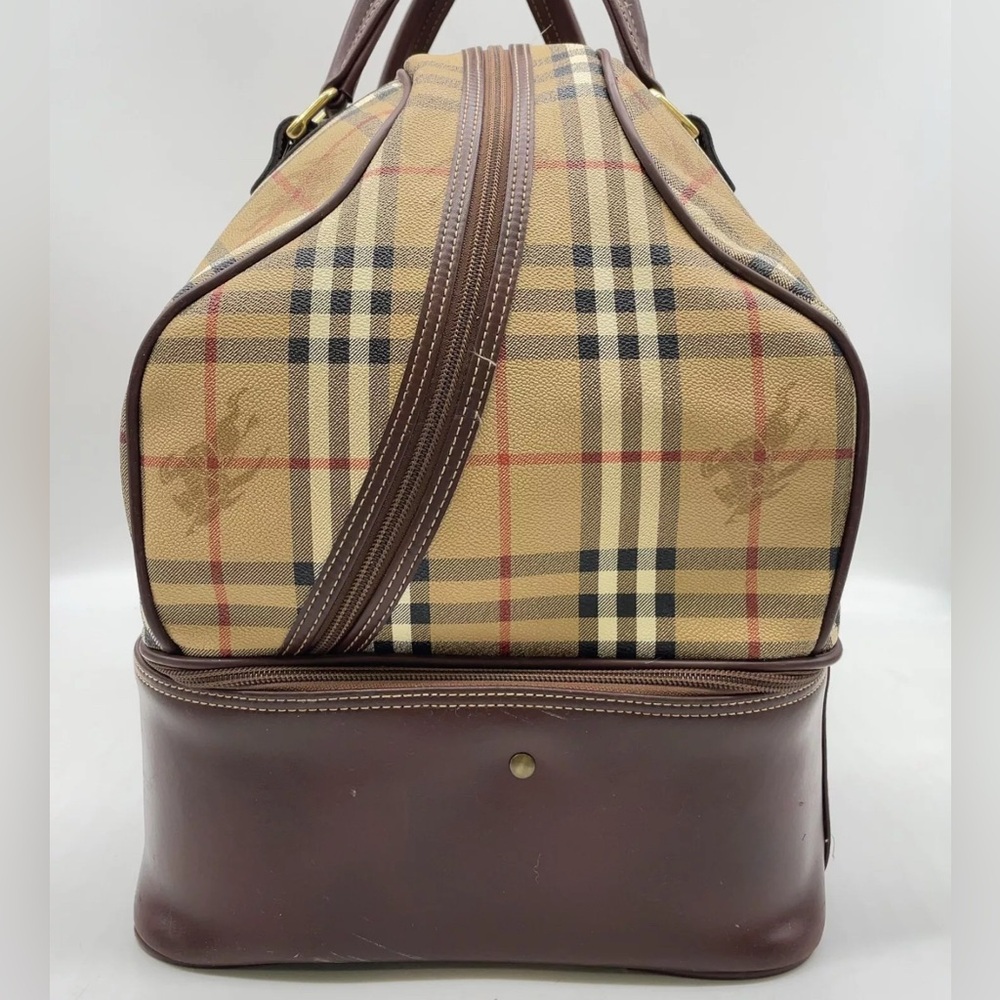 Authentic Burberry Nova check Leather and PVC Horse Shadow Boston bag/travel bag - Picture 7 of 15